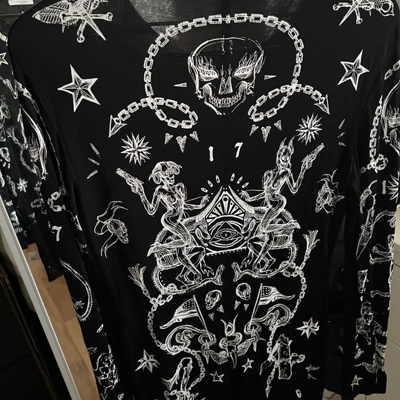 Givenchy Tattoo Print Long-Sleeve Dress - Picture 3 of 7